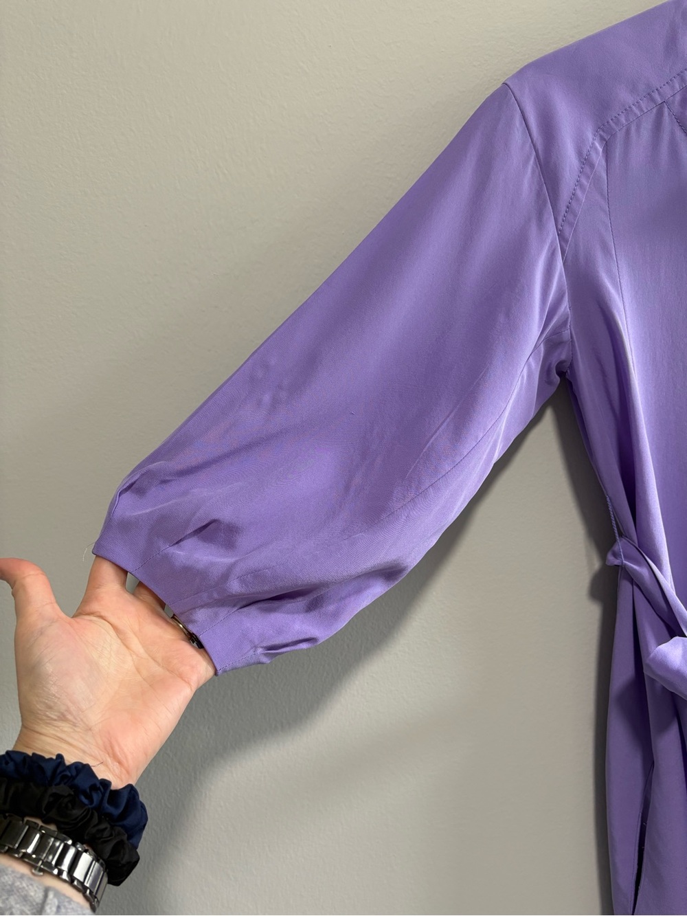 Diane von Furstenberg Julieta Silk Belted Shift Dress Pockets Lilac Purple 6 - Picture 5 of 12